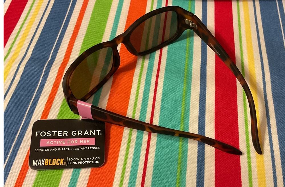 NWT Active For Her Foster Grant Tortoise Shell Reflective Sunglasses